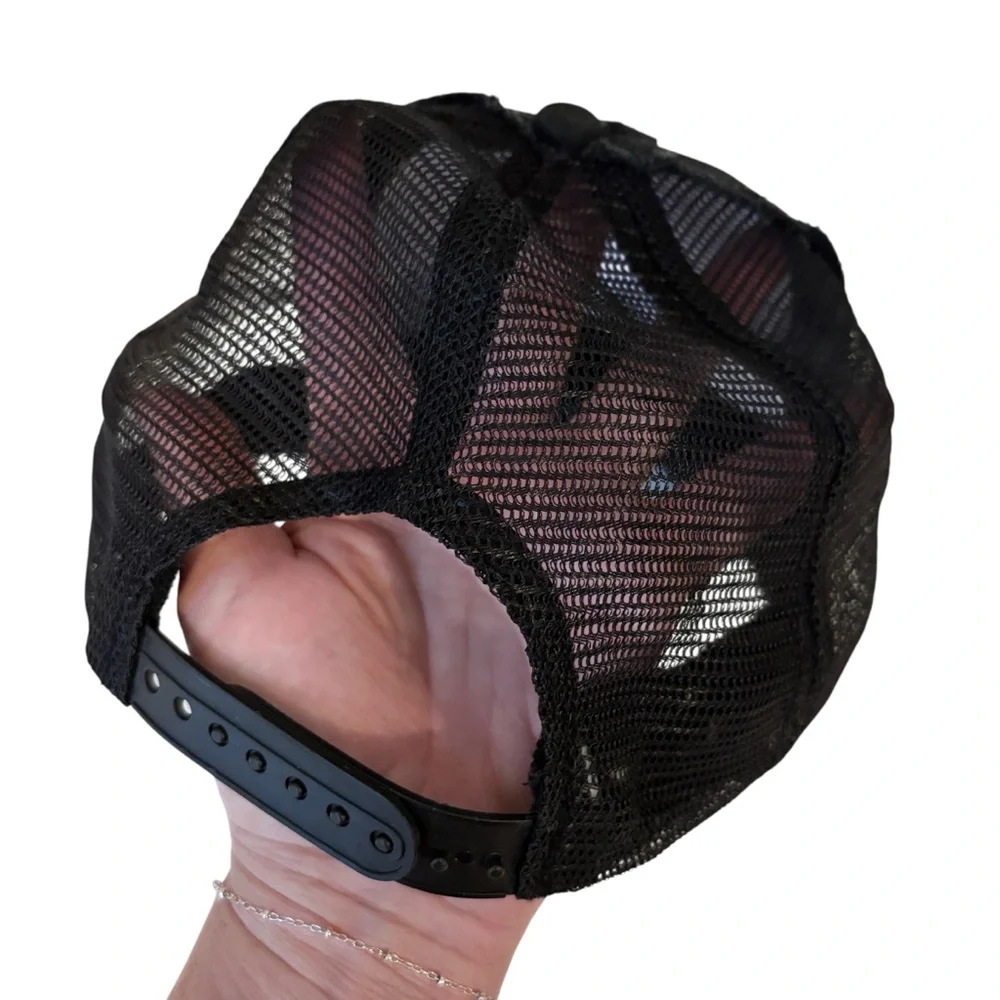 Lauren Moshi Black Smile/Lips Trucker Hat